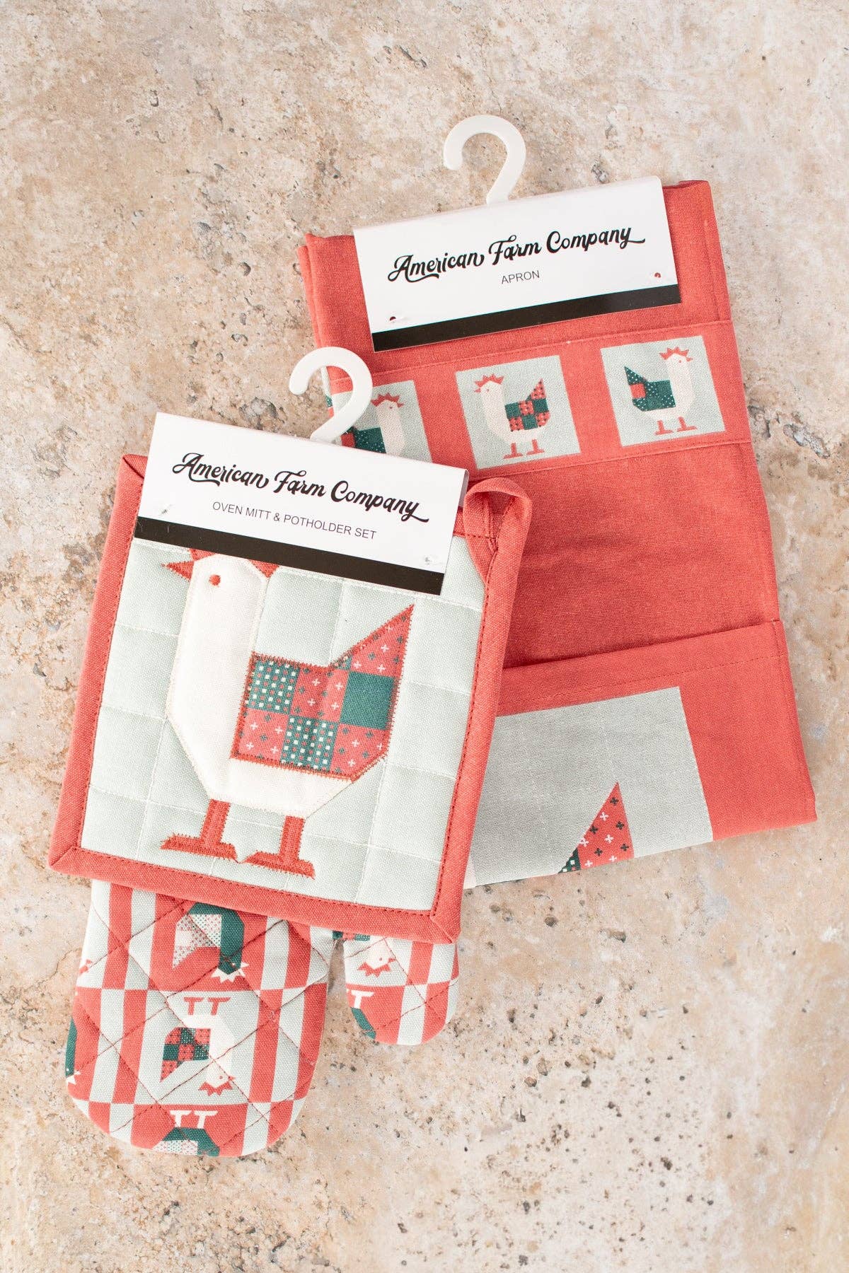 Chicken Oven Mitt & Pot Holder Set