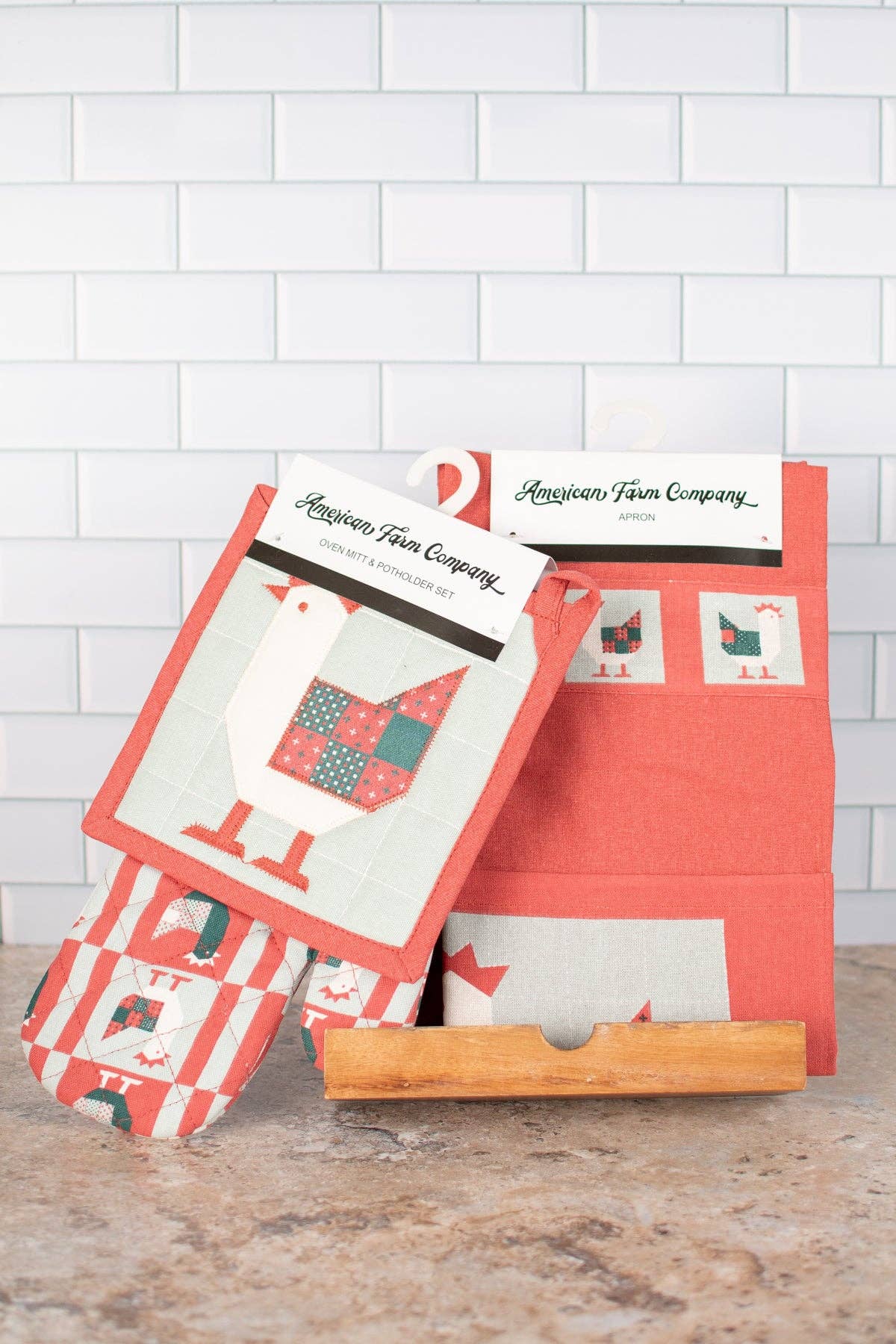 Chicken Oven Mitt & Pot Holder Set