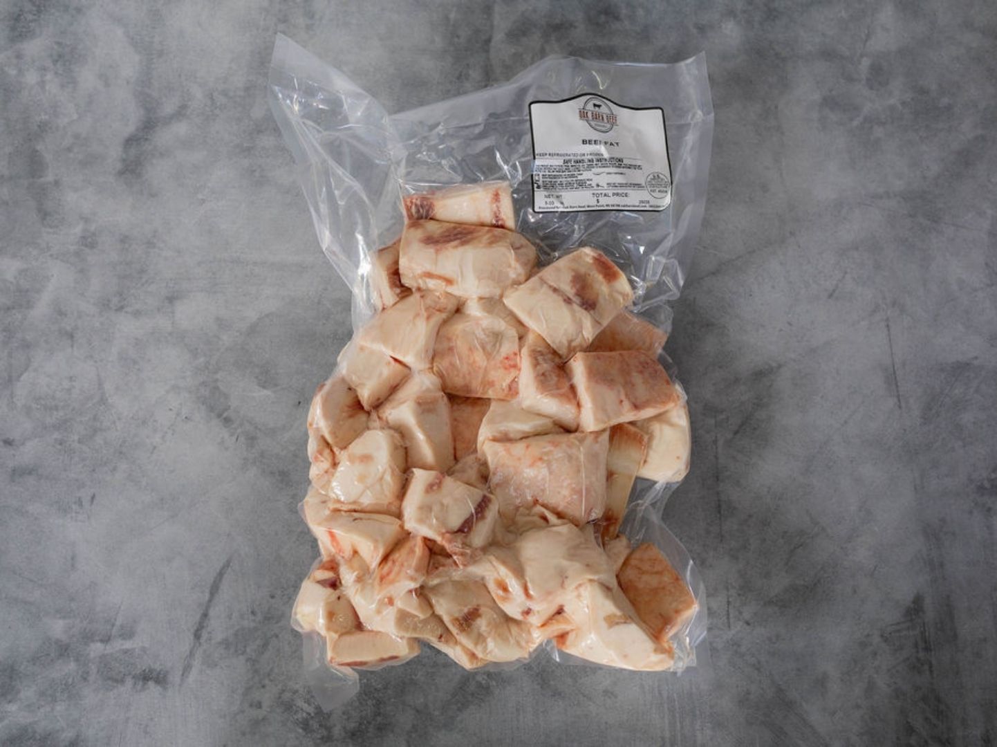 Oak Barn Beef - Beef Fat - Unrendered tallow, oakbarnbeef.com