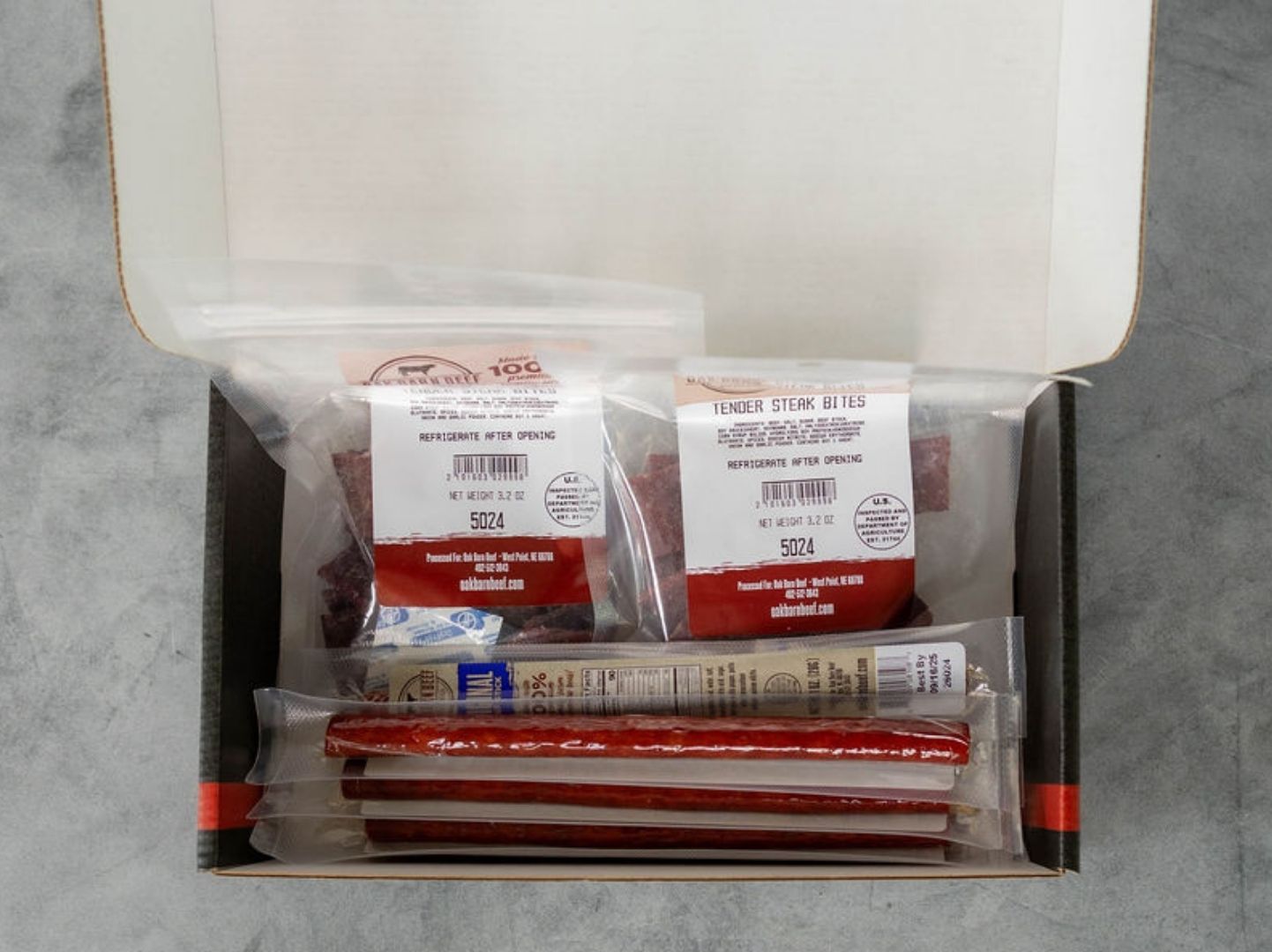 Oak Barn Beef Black Box - Beef Jerky & Beef Sticks Package, oakbarnbeef.com