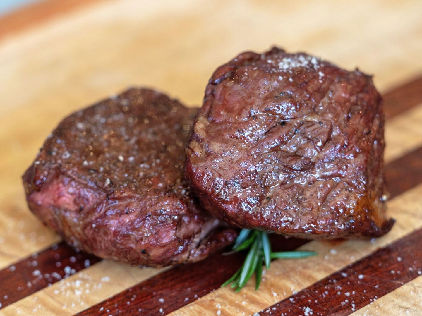 Oak Barn Beef Denver Steak cooked | Nebraska Raised Beef, oakbarnbeef.com