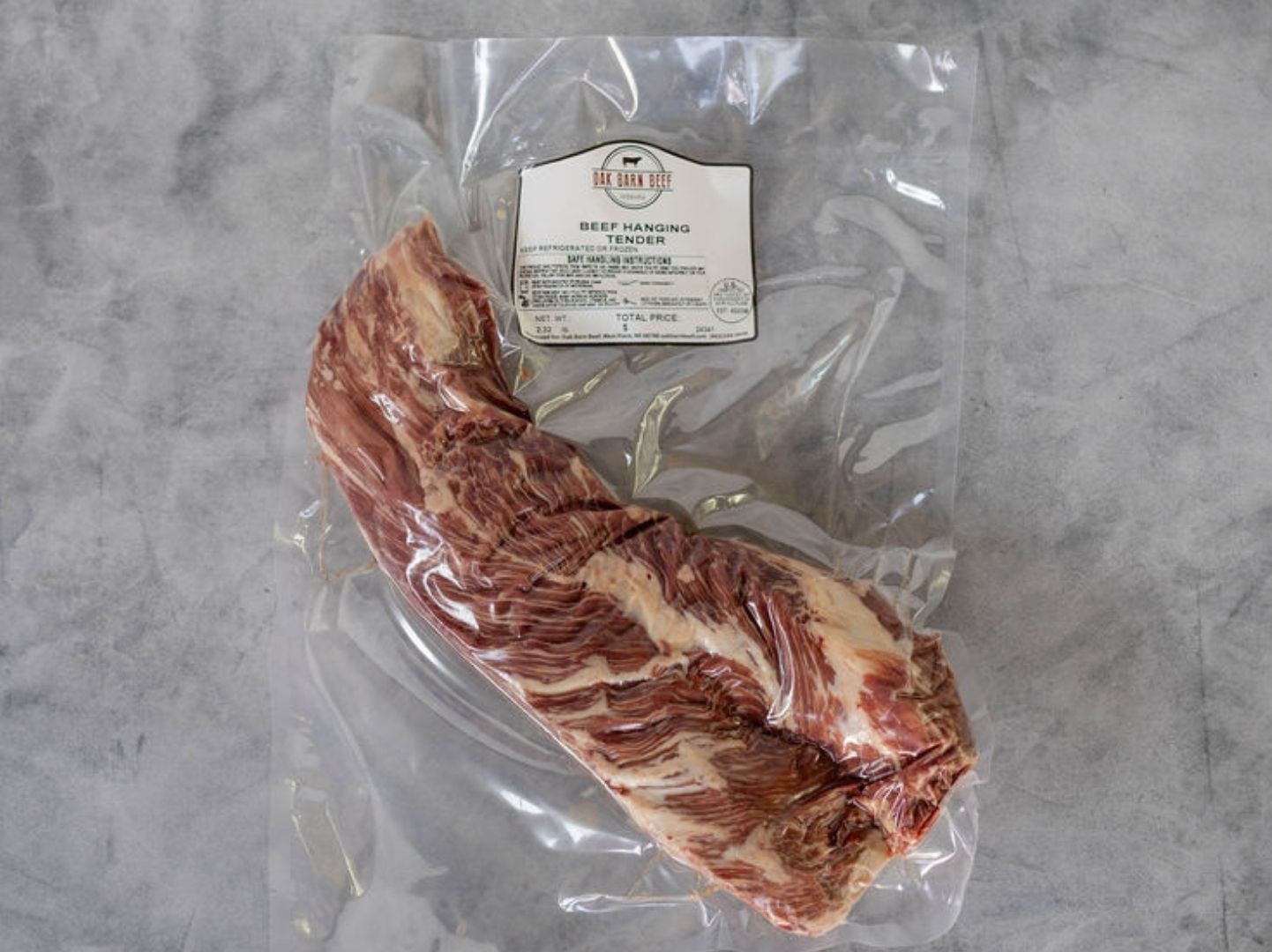 Oak Barn Beef hanging tender dry aged, oakbarnbeef.com