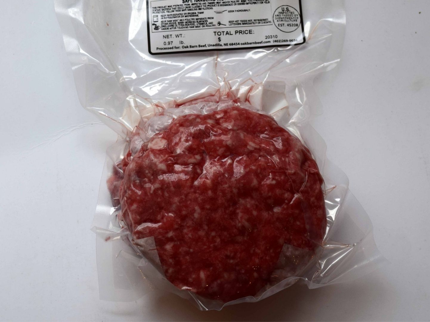Oak Barn Beef hamburg patties - 3 per pack, oakbarnbeef.com