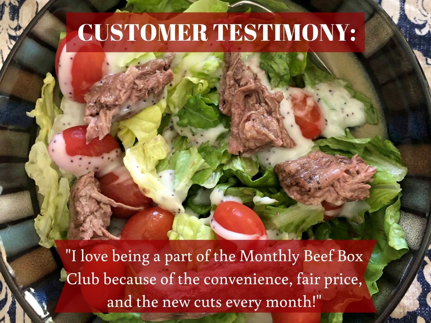 Oak Barn Beef Customer Review salad, oakbarnbeef.com