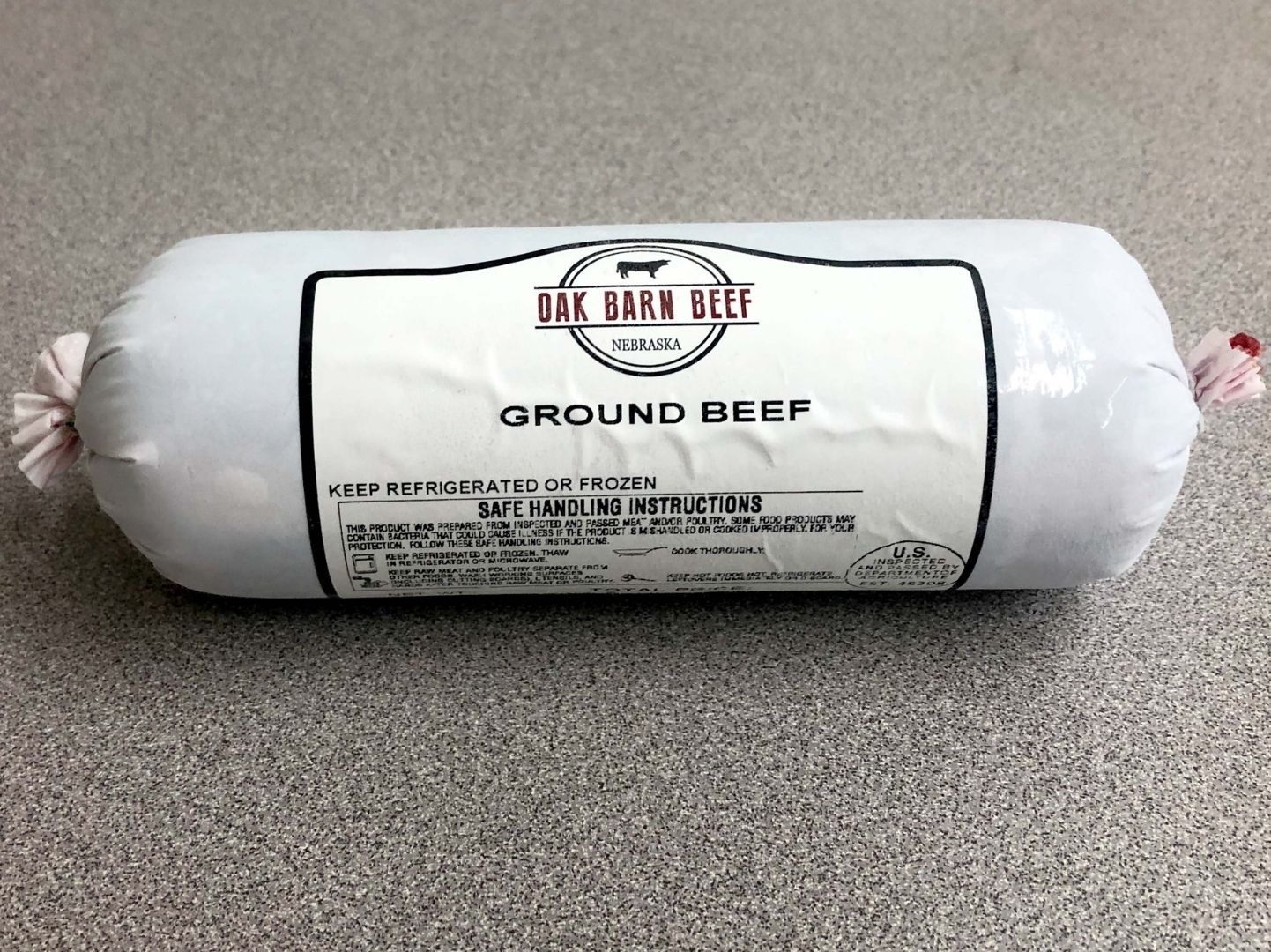 Oak Barn Beef ground beef package, oakbarnbeef.com