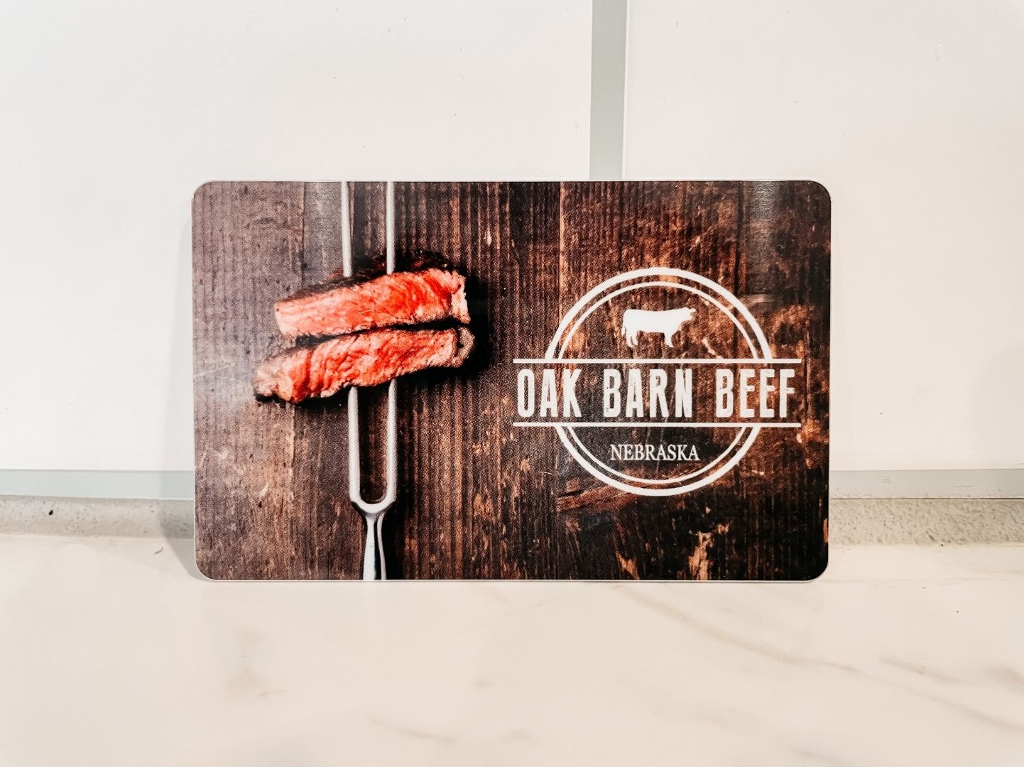 Physical Gift Card to Oak Barn Beef, oakbarnbeef.com