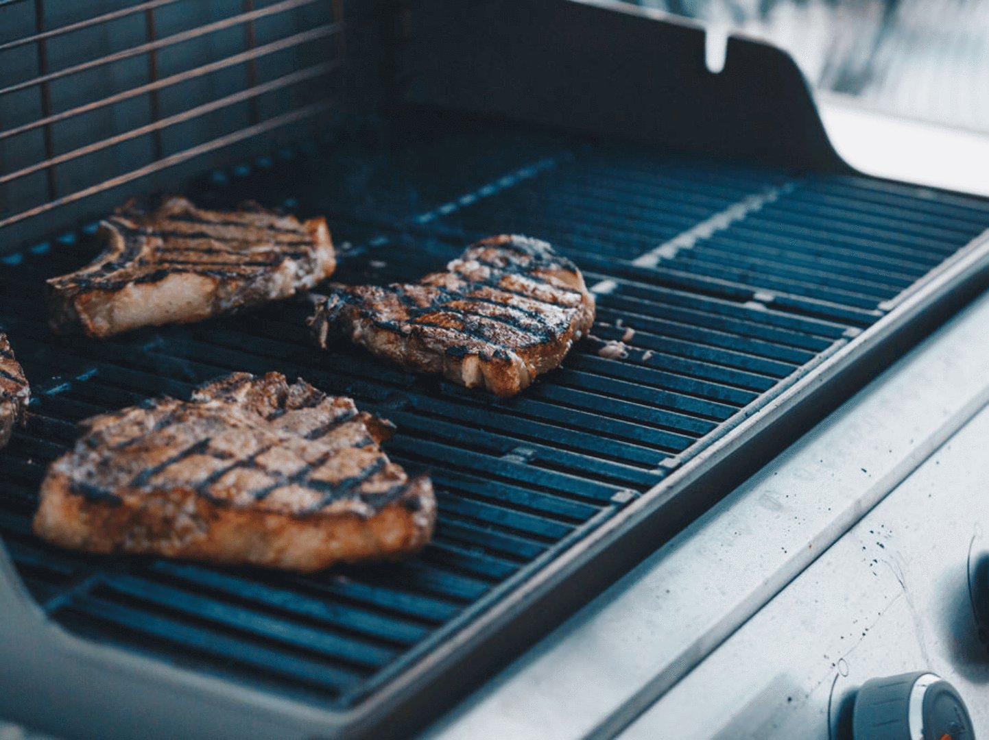 Steaks on grill