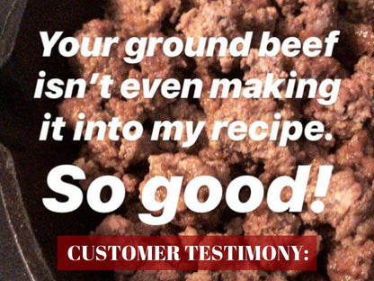 Oak Barn Beef customer ground beef review, oakbarnbeef.com