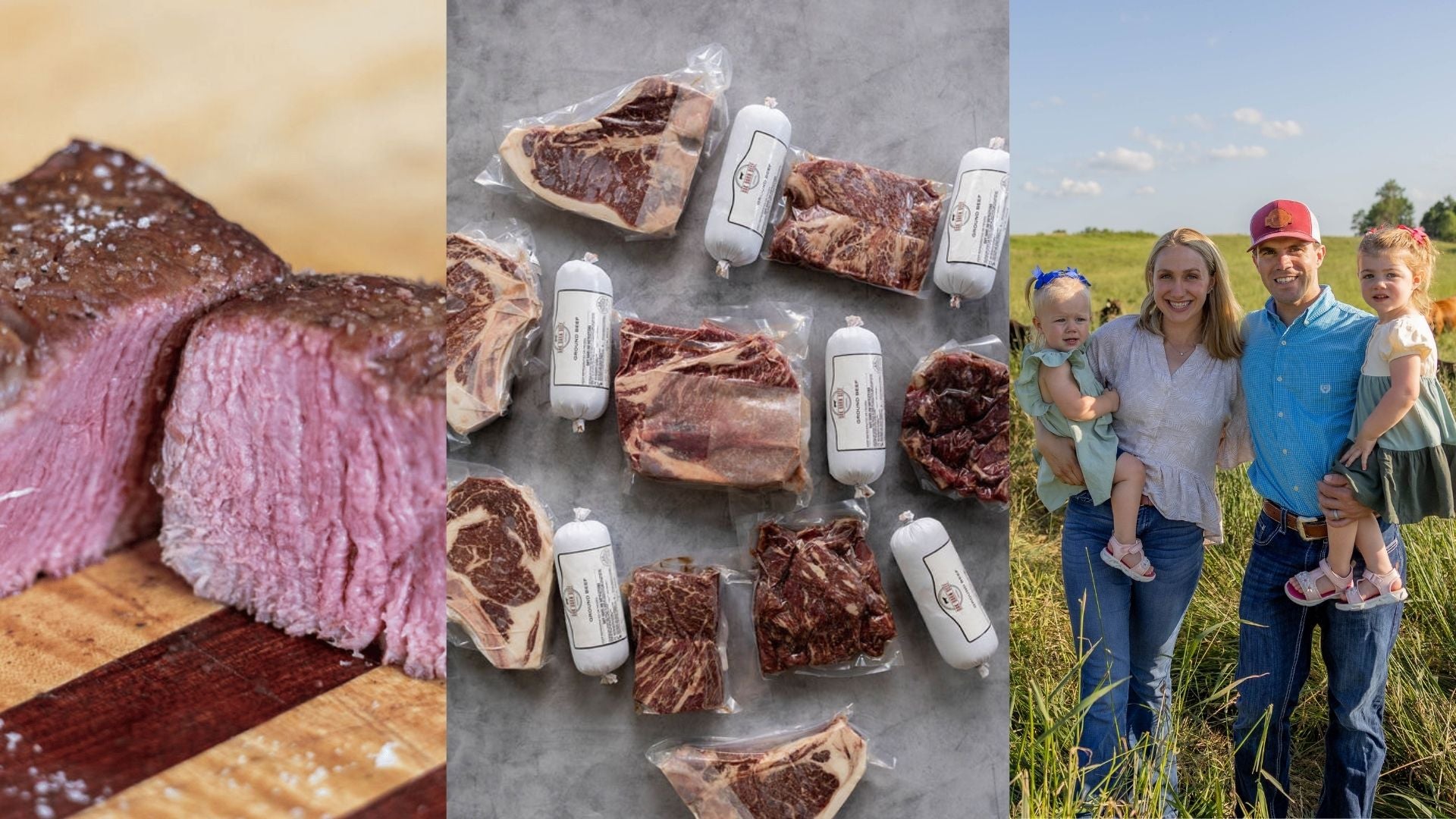 Oak Barn Beef, filets, rib-eye steak, t-bone steak, hamburger. oakbarnbeef.com