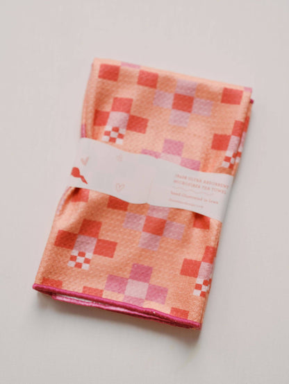 Quilted Checkerboard Waffle Towel