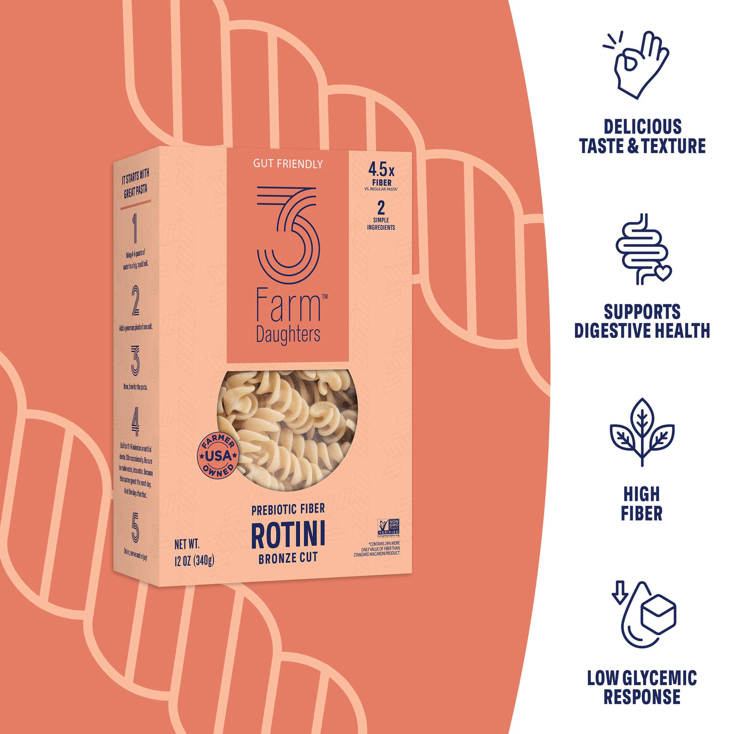 HIGH FIBER ROTINI - Three Farm Daughters