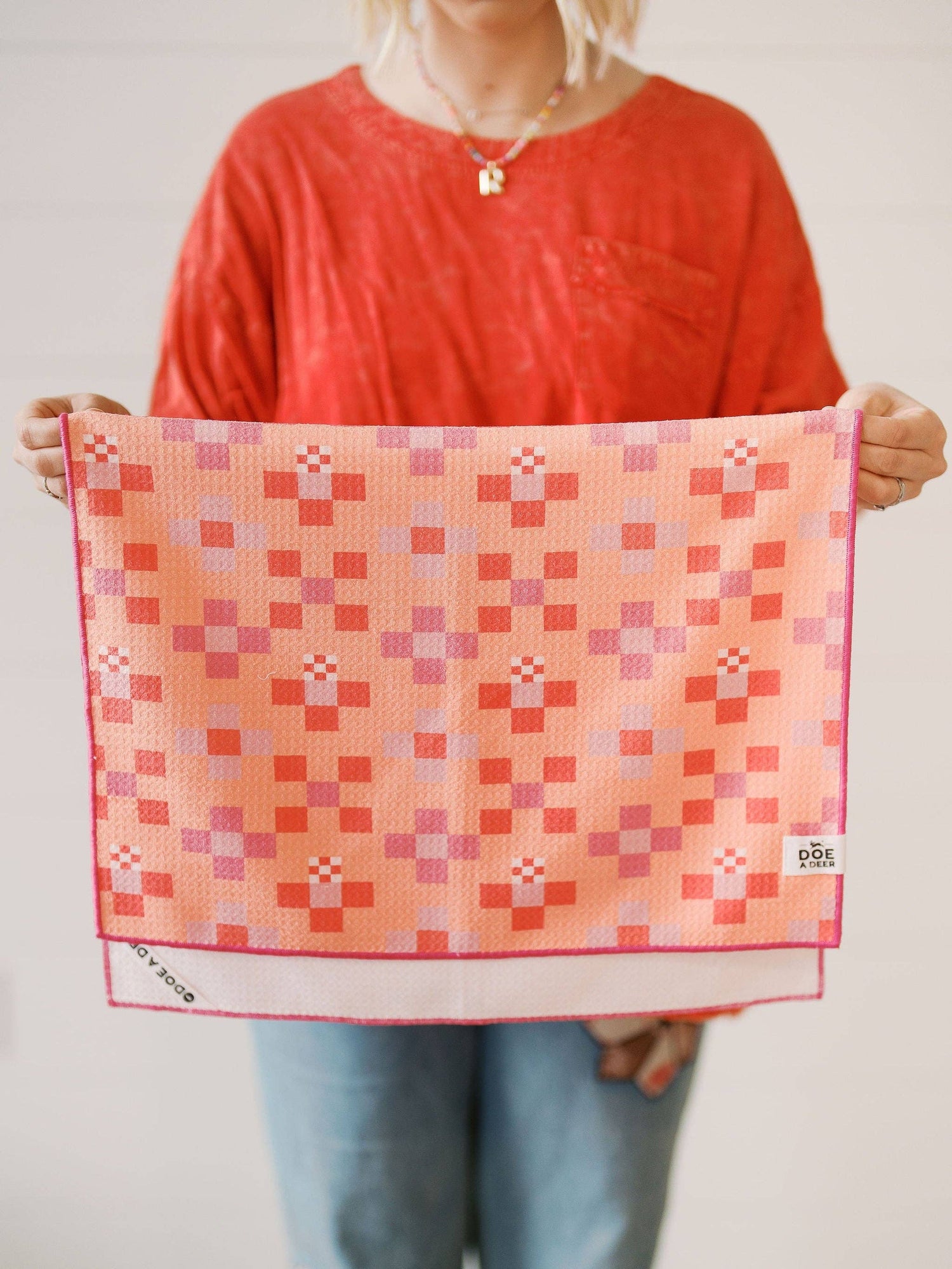 Quilted Checkerboard Waffle Towel
