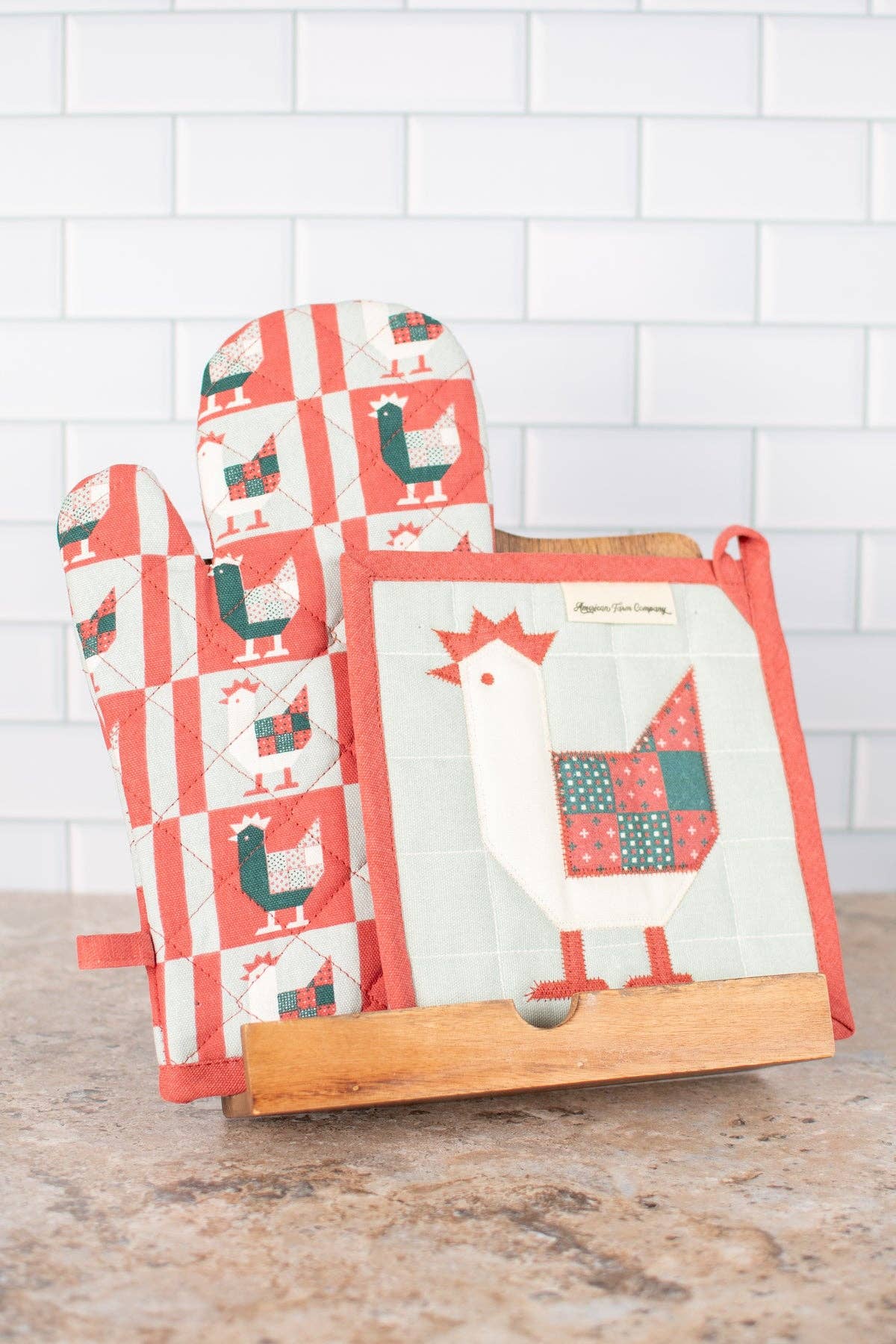 Chicken Oven Mitt &amp; Pot Holder Set