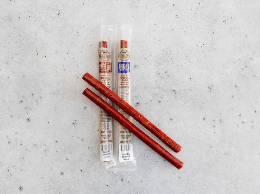 Oak Barn Beef individually wrapped Beef Sticks - Protein Snack, oakbarnbeef.com