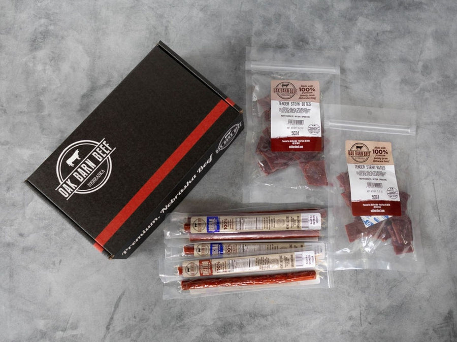 Oak Barn Beef Black Box - Beef Jerky & Beef Sticks Package, oakbarnbeef.com