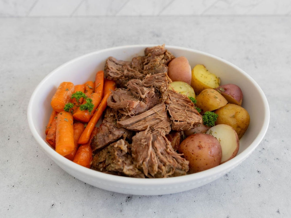 Oak Barn Beef chuck roast cooked, oakbarnbeef.com