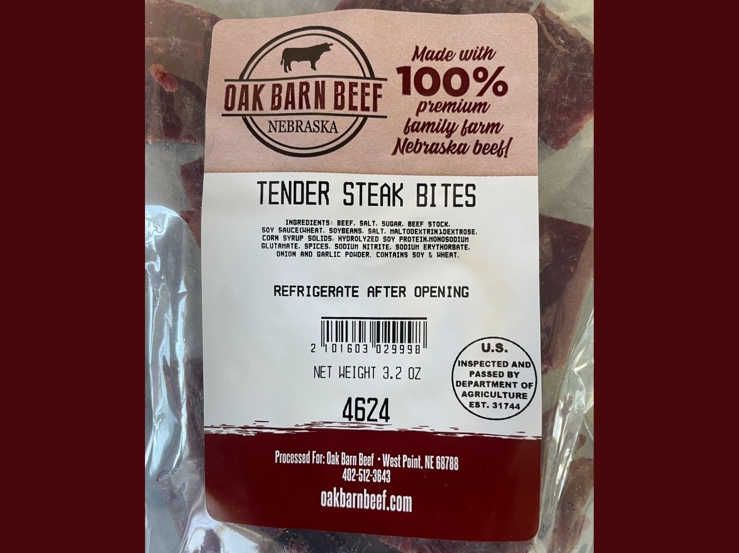 Oak Barn Beef Tender Steak Bites from our Nebraska, Family Farm, oakbarnbeef.com