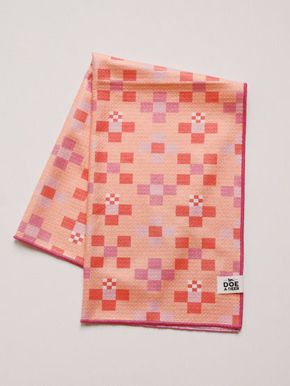Quilted Checkerboard Waffle Towel