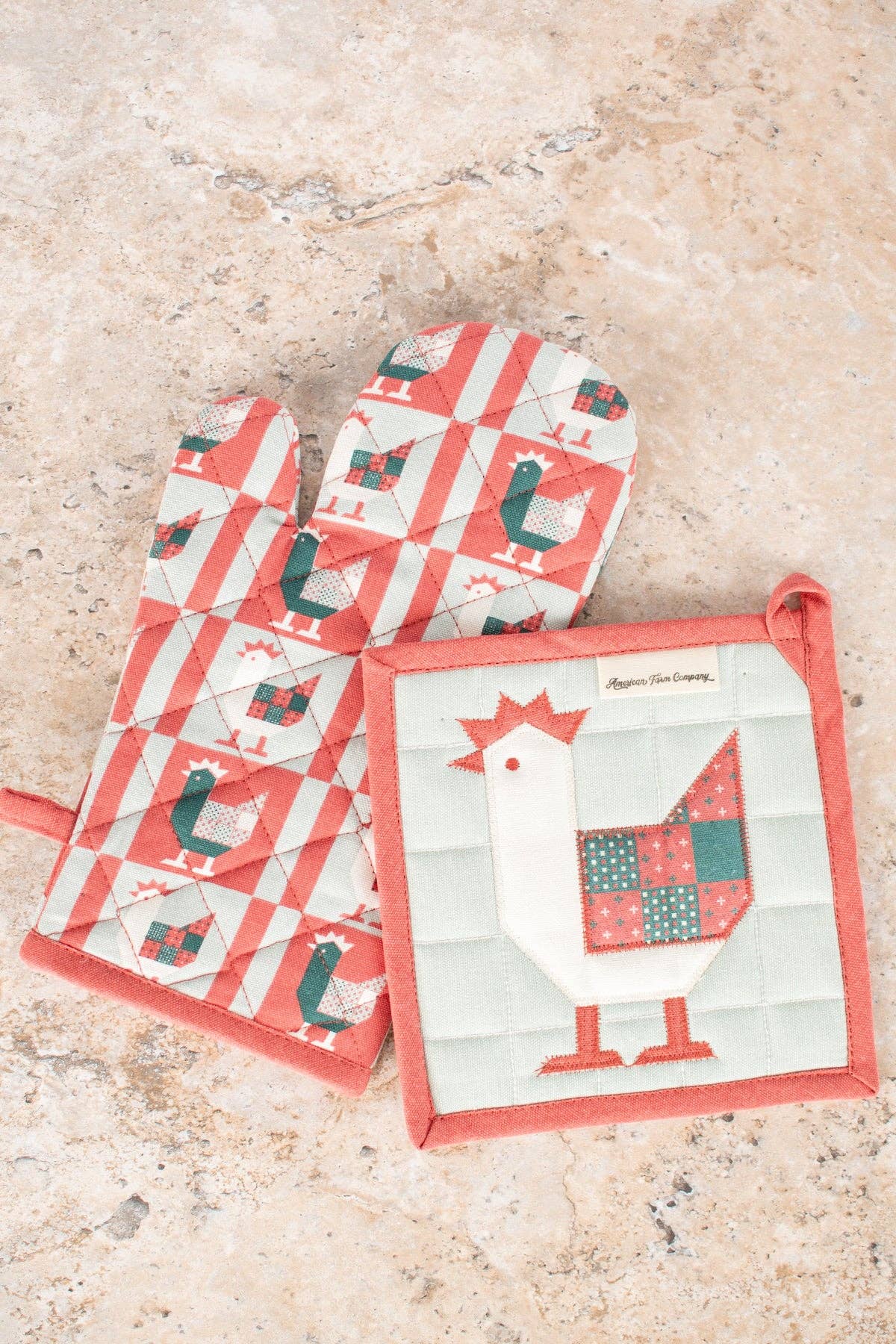 Chicken Oven Mitt &amp; Pot Holder Set