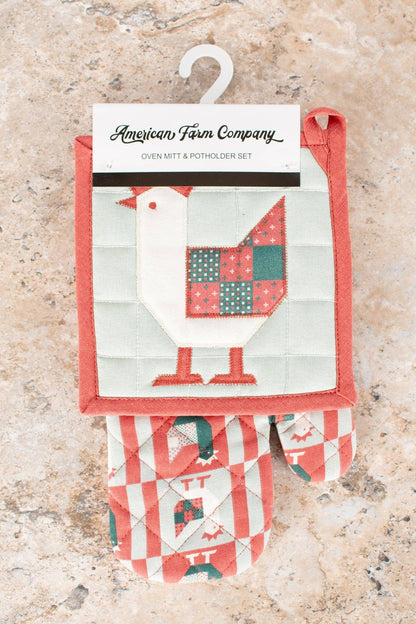 Chicken Oven Mitt &amp; Pot Holder Set