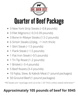 Quarter of Beef Package